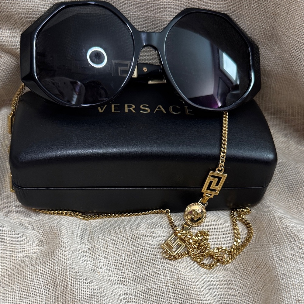 💔💔NOT AVAILABLE💔💔Versace Black Sunglasses with Gold Accents